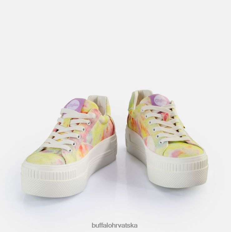 tie-dye koraljna/zelena Buffalo uparene tenisice niske veganske |tenisice TDD6T115